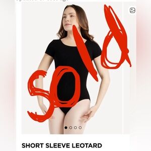 SOLD — Capezio Black Short Sleeve Leotard CC400 M